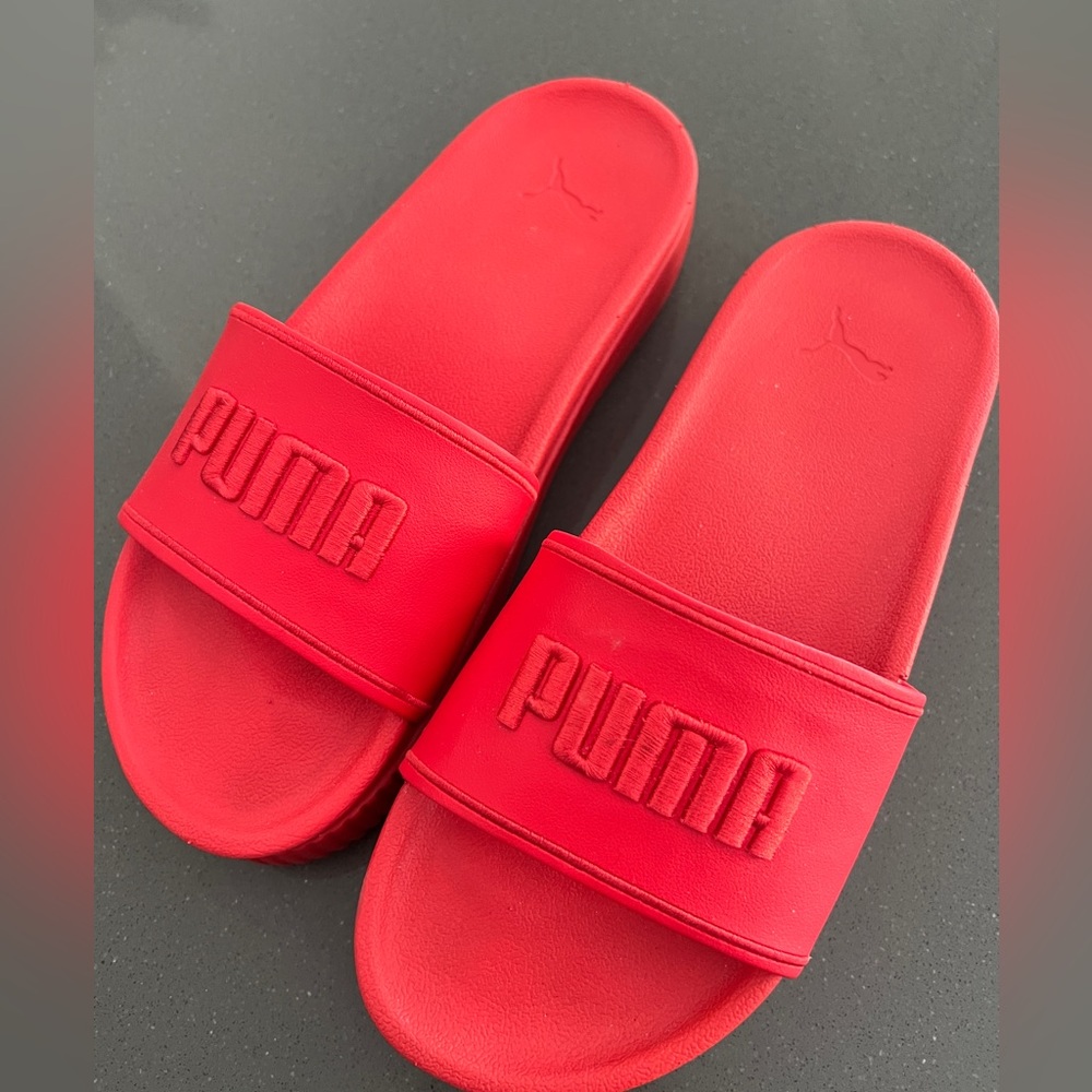 PUMA slides… size 10 Red… so comfy and stylish!